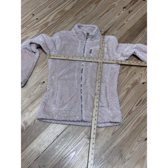 Calvin Klein Pink Plush Gold Zippers Jacket Women’s Size X-Small - Picture 4 of 8